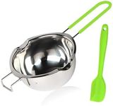 Stainless Steel Double Boiler Pot, 600ML Updated Melting Pot with Silicone Spatula for Melting Butter,Chocolate, Candy, Cheese and Caramel (green)
