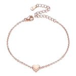 ChicSilver Rose Gold Bracelet for Women Tiny Heart Charm Bracelet Adjustable Womens Bracelet for