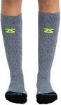 Zensah Tech+ Compression Socks - Knee High Running Socks for Sports, Travel, Made in Italy (Heather Grey, Medium)