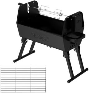Fintex 2-in-1 Portable Rotisserie Grill with Motorized Rotisserie Kit, Foldable Charcoal BBQ Grill, 257 sq.in, Height Adjustable, Outdoor Grill for Camping, Tailgating & Backyard