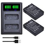 PowerTrust 2Pcs EN-EL14 EN-EL14a Battery + LED USB and type-C port Charger for Nikon D5600, D5500, D5300, D5200, D5100, D3500, D3400, D3300, D3200, D3100, Df, Coolpix P7800, P7700, P7200, P7100, P7000