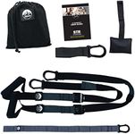 POSTURELY Bodyweight Trainer Kit - Suspension Resistance Training Straps for Full Body Workouts at Home- Black 2 (Black)