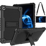 SOATUTO Onn 11 Tablet Pro Case Heavy Duty Protective Cover with Kickstand Built in Shoulder Strap Kids Friendly Shell Case Fit for Walmart Onn Tablet Pro 11 inch (2023 Model: 100110027) (Black+Black)