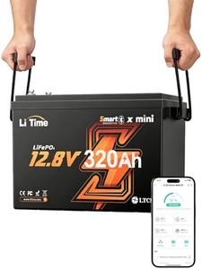 LiTime12.8V 320Ah Mini LiFePO4 Battery, 4000+ Deep Cycles Bluetooth Lithium Battery, IP65 Waterproof, Backup Power for RV, Travel Trailer, Trolling Motor