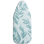 MZXcuin Small Ironing Board Cover Scorch Resistant, Cotton Iron Cover with Padding Heat Reflective Heavy Duty Pad … (Green Leaves, 12.5"x32")