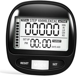 Yardwe Pedometer Monitor Step Counter for Seniors - Simple Walking Tracker With Clip-on Design - Outdoor Lap Counter Plastic