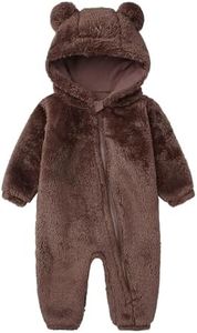 Newborn Baby Jumpsuit Hooded Fleece Rompers Long Sleeve Onesies Outwear Outfits for 12-18 Months Baby