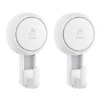 Elegear Suction Cup Hooks for Shower, Heavy Duty Shower Suction Hooks (2-Pack) Waterproof Shower Hooks for Loofah, Robe, Towel Reusable Vacuum Suction Hooks for Bathroom Kitchen