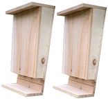 Selections Pack of 2 Wooden Bat Boxes with Landing Perch