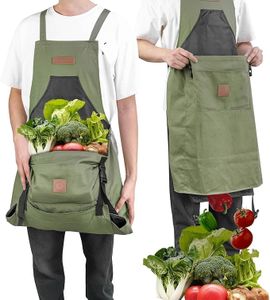 WEERSHUN GardenRoot The Grange Carrier - 1-Second Harvest System, Waterproof Canvas Fruit Picking Apron with Quick Release Pocket (Green)