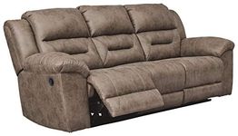 Signature Design by Ashley Stoneland Dual-Sided Reclining Sofa, Brown/Gray