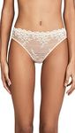 Wacoal Women's Embrace Lace Bikini Panty, Naturally Nude/Ivory, Large