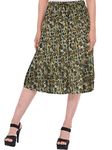 COTTON BREEZE Women's Printed Rayon Skirt Black