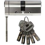 SEPOX® 80mm(40/40) Anti-Snap Euro Door Lock Cylinder, High Security 6 Pin, Brass Body Stainless Steel Bar Enforced Anti-Drill Anti-Pick,Anti-Bump Door Barrel with 5 Keys