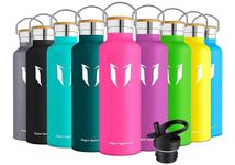 Super Sparrow Stainless Steel Water Bottle - 500ml - Vacuum Insulated Metal Water Bottle - Standard Mouth Flask - BPA Free - Straw Water Bottle for Gym, Travel, Sports