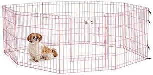 MidWest Homes for Pets Dog Exercise Pen & Playpen, 24" W x 24" H, with Door, Pink