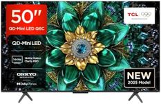 TCL 50Q6C-UK QD-Mini LED TV, 4K HDR Premium 1000nits, Smart TV Powered by Google TV (Dolby Vision IQ & Atmos, Onkyo 2.0 Sound System, 144Hz Motion Clarity Pro,2025 New Model)