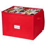 Christmas Ornament Storage Box - Christmas Decor Storage Containers that Store up to 80-3” Holiday Ornaments Heavy Duty Durable 600D To Protect And Store Ornaments Décor - Red