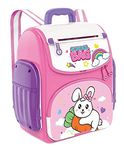 Magicwand® Musical Bunny School Bag Money Safe Kids Piggy Savings Bank with Finger Print Sensor【Pack of 1】【Pink】