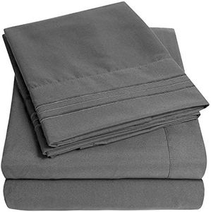 1500 Supreme Collection Extra Deep Pocket Sheets Set - Luxury Soft Bed Sheets, Wrinkle Free, Bedding, Over 40 Colors, 21 inch Extra Deep Pocket, Full, Gray