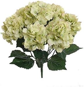 Larksilk Hydrangea Artificial Flowers - Faux Hydrangea Flowers - Home Decor, Easter Decorations, Spring Decor - Floral Centerpieces for Tables - 20" Floral Stems, Green, 24 Pieces