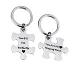 Couples Keyring, i Love You More and I Love You Most Keychain Set, His and Hers Puzzle Matching Key Chain, You Fit Me, One Size