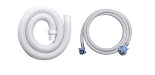 NEW WARE® 2 Meter Washing Machine Hose Inlet Pipe with Outlet Pipe - Combo for Top Loading Fully Automatic Washing Machine (Inlet+Outlet), Size-Both 2 Meter