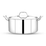 Maxima Stainless Steel Cook and Serve Pot with Stainless Steel Lid | | Stew pan/Biryani Pot (Induction and Gas Stove Friendly) (16 CM)