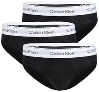Calvin Klein Men's Icon Cotton Stretch 3-Pack Hip Brief, Black/Black