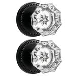 SORWDUERM Black Dummy Door Knobs Interior Black Dummy Handle Single Sided Decorative 2 Pack