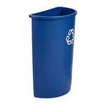 Rubbermaid Commercial Products FG352073BLUE, 21 gal Half Round Recycling Container