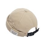 Croogo Brimless Hats for Men Docker Beanie Cap Retro Strapback Docker Cap Casual Sailor Cap Adjustable Landlord Hat Skullcap, Gd43-beige, One Size