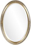 Howard Elliott Collection 2153 Carlton Oval Mirror, 22-Inch by 32-Inch, Bright Silver Leaf