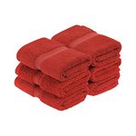 SUPERIOR Egyption Cotton Towel Set, 6PC Face, Red, 6 Count