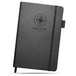 BIROYAL 15-Week Self-Mastery Journal for Men - 240 Pages Gratitude Journal for Men - Guided Inspirational Journal for Daily Reflection, Mindfulness and Self Care - Goals Journal with Pen Holder and Back-Pocket - Circular Pattern (Black)