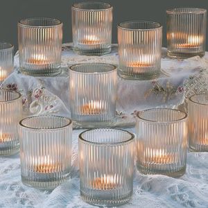 48pcs Votive Candle Holders, Clear Glass Tea Lights Candle Holder in Bulk for Table Centerpiece, Tealight Candle Holder for Weddings, Home Decor, Baby Shower, Special Occasions(Clear)