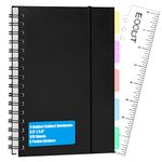 EOOUT A5 Subject Spiral Notebooks with Tabs, 8.3 x 5.5 Inches, Notebooks for Work, 5 Colored Dividers, Spiral Lined, 240 Pages, for School, Office Supplies and Home