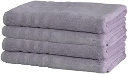 MOSOBAM 4-piece Bath Sheet Set - Lavender Aura - 700 GSM Hotel Luxury Bamboo - Aegean Turkish Combed Cotton, Light Purple Towel
