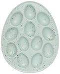 Now Designs Deviled Egg Tray, Robin Blue - Holds Dozen Eggs | Stoneware