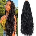 Blissource Passion Twist Hair 30inch 7Packs Water Wave Crochet Hair Extensions Passion Twist Crochet Hair Passion Twists Braiding Hair (30inch,1B)