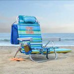 Tommy Bahama Beach Backpack Chair - Insulated Cooler Pouch - 5 Positions - 2024 Green Edition - New with Storage Pouch and Towel Bar - Enjoy Life in Paradise with The Best Chair