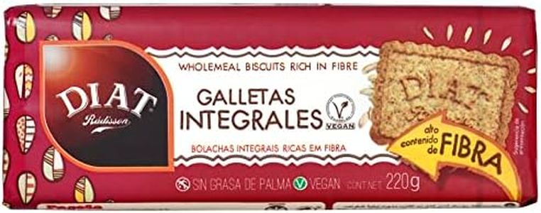 DIAT Radisson - Galletas Integrales con Fibra | Vegan y Muy Bajas en Sal | con Azúcar Moreno | Galletas sin Huevo y sin Lactosa | Alto Contenido en Fibra