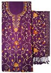 Soul Essence Womens Woollen Kashmiri Embroidery Salwar Suit Material (vch10738, Purple, Unstiched)