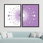 NoWorries Wall paintings for home decoration & Wall art for living room (13x19inches) (Color-Lavender) Set of 2 Big frames for wall decoration (Art-10)