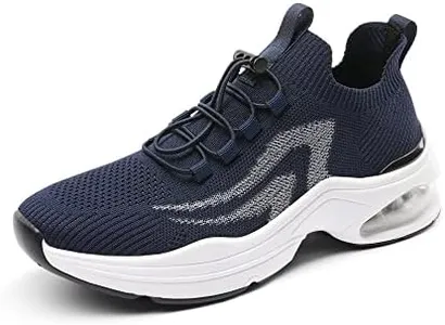 DREAM PAIRS Women's Walking Sneakers, Slip-on Air Cushion Nori Slip Resistant Tennis Casual Gym Workout Chas Nurse Restaurant Work Shoes,Size 8,Navy,SDWS2201W