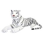 Melissa & Doug Giant Siberian White Tiger - Lifelike Stuffed Animal (over 1.5 metres long) | Extra Large Stuffed Animals, Plush Lifesize Tiger For Ages 3+