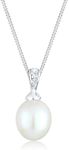 Diamore Women's 925 Sterling Silver Diamond Necklace of Length 45 cm