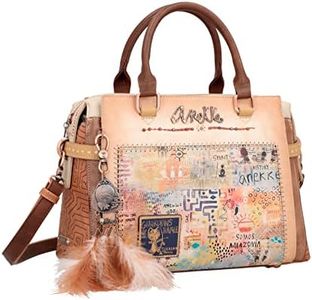 Anekke - Borsa Bowling da Donna - Borsa in finta pelle da donna con 2 manici a mano e chiusura a cerniera Menire - Accessori e accessori Donna - 33 x 26 x 13 cm, multicolore, Talla única
