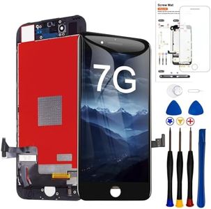 for iPhone 7 Screen Replacement ，4.7 inch Frame Assembly Display 3D Touch Screen LCD Digitizer with Repair Tools Kit Tempered Glass Screen Protector for A1660, A1778, A1779 (Black)