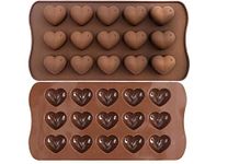 First Try 15 Cavity Melting Chocolate Silicone Molds Shapes for Valentine's Day DIY Gift Mini Heart Love Shape Hot Cocoa Moulds for Cake Candy Jelly Ice Cube (Heart Shape)